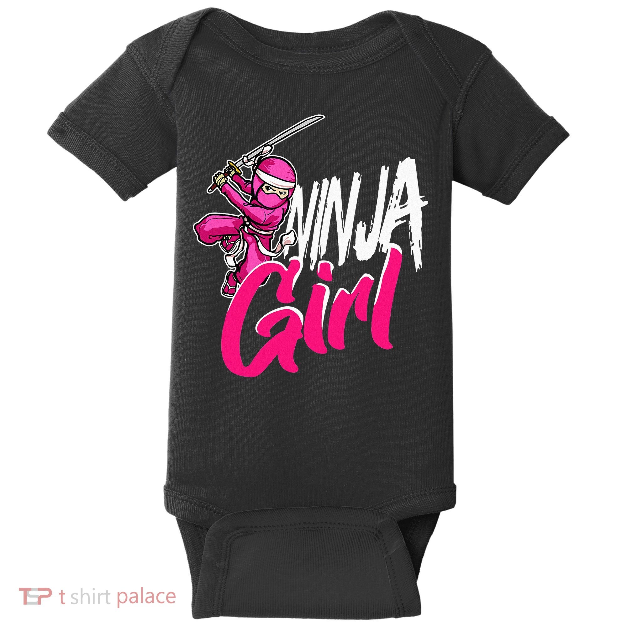 Cute Ninja Fighter Costume Pink Ninja Baby Bodysuit