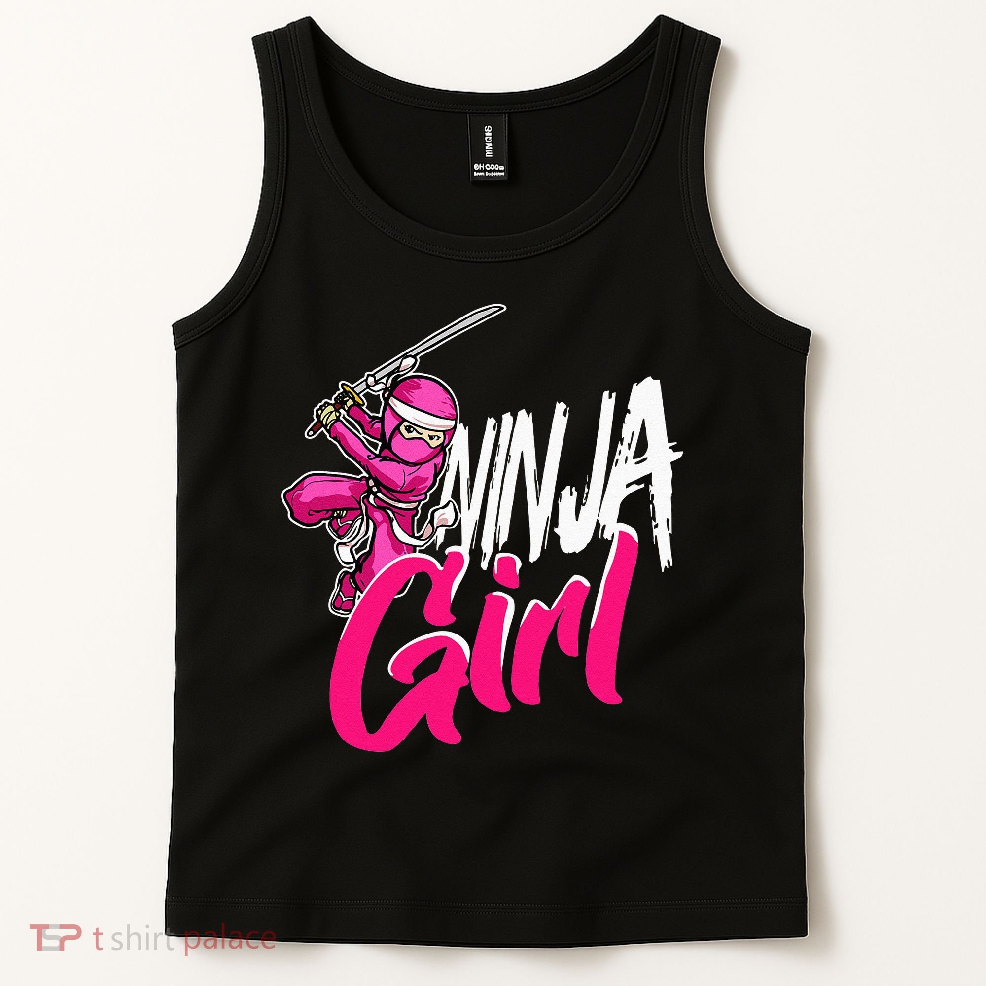 Cute Ninja Fighter Costume Pink Ninja Tank Top