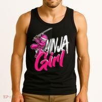 Cute Ninja Fighter Costume Pink Ninja Tank Top thumb 3