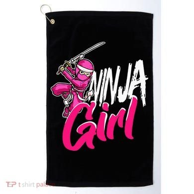 Cute Ninja Fighter Costume Pink Ninja Golf Towel