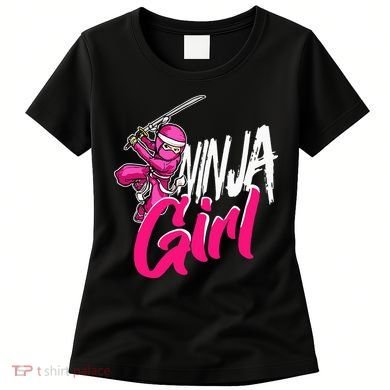 Cute Ninja Fighter Costume Pink Ninja Women's T-Shirt