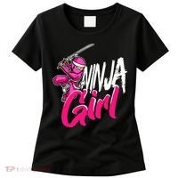 Cute Ninja Fighter Costume Pink Ninja Women's T-Shirt thumb 0