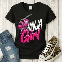 Cute Ninja Fighter Costume Pink Ninja Women's T-Shirt thumb 3