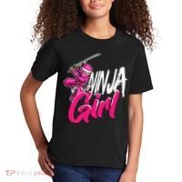 Cute Ninja Fighter Costume Pink Ninja Kids T-Shirt thumb 2