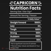 Capricorn Nutrition Facts Long Sleeve Shirt thumb 2