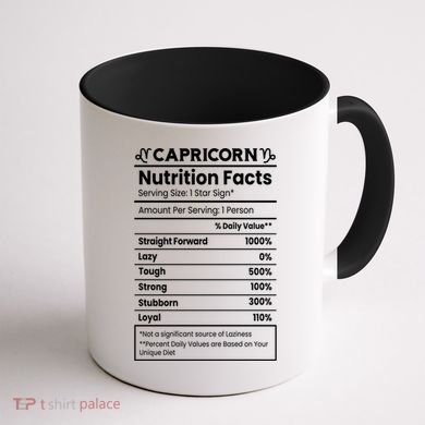 Capricorn Nutrition Facts Coffee Mug back