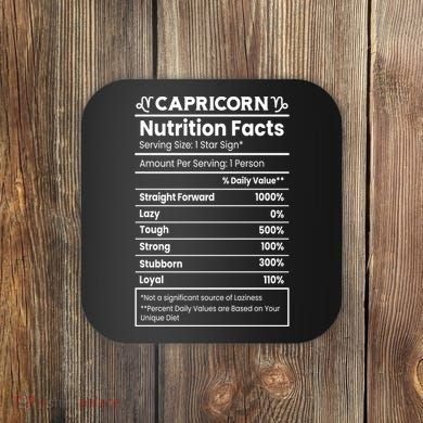Capricorn Nutrition Facts Coaster