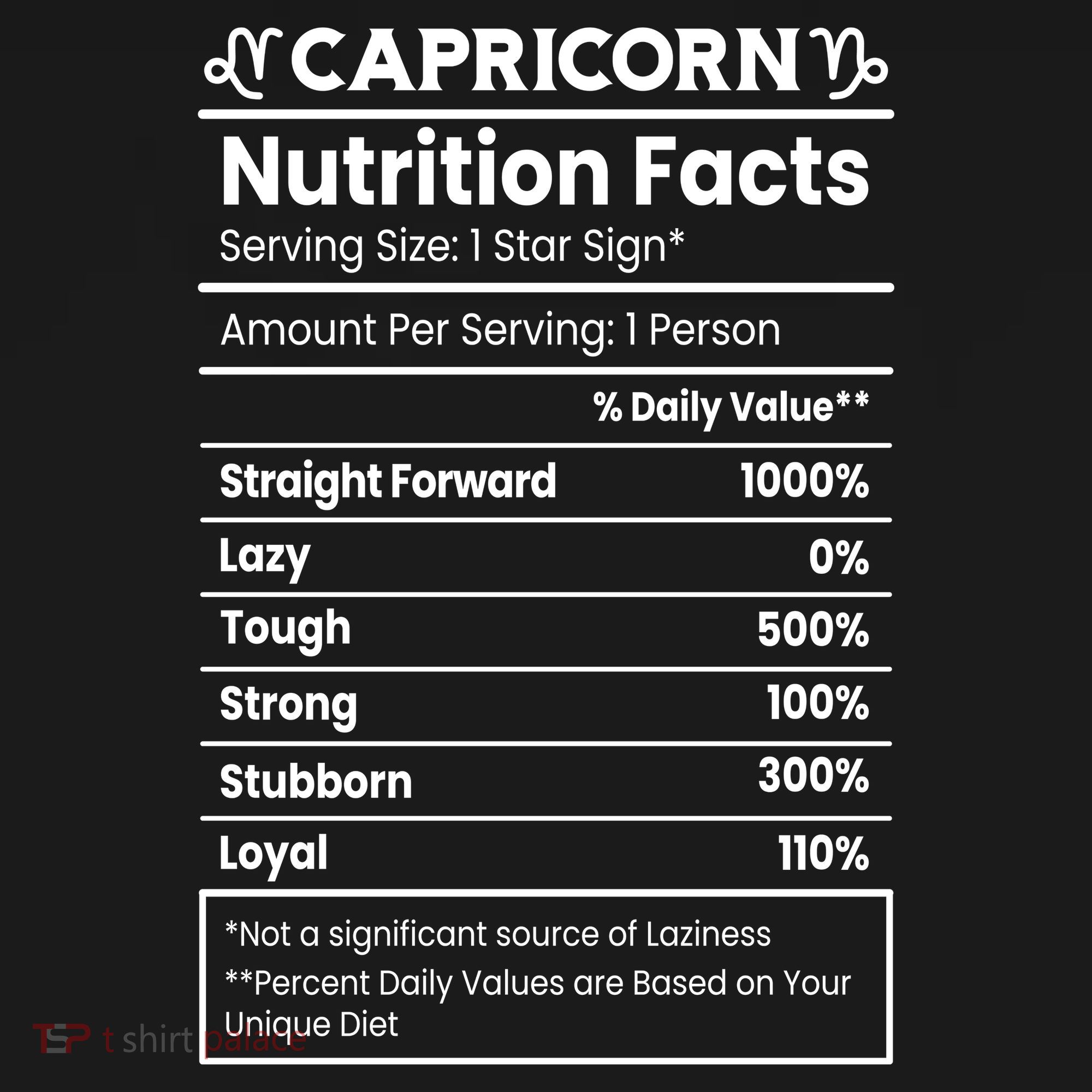 Capricorn Nutrition Facts Kids Long Sleeve Shirt