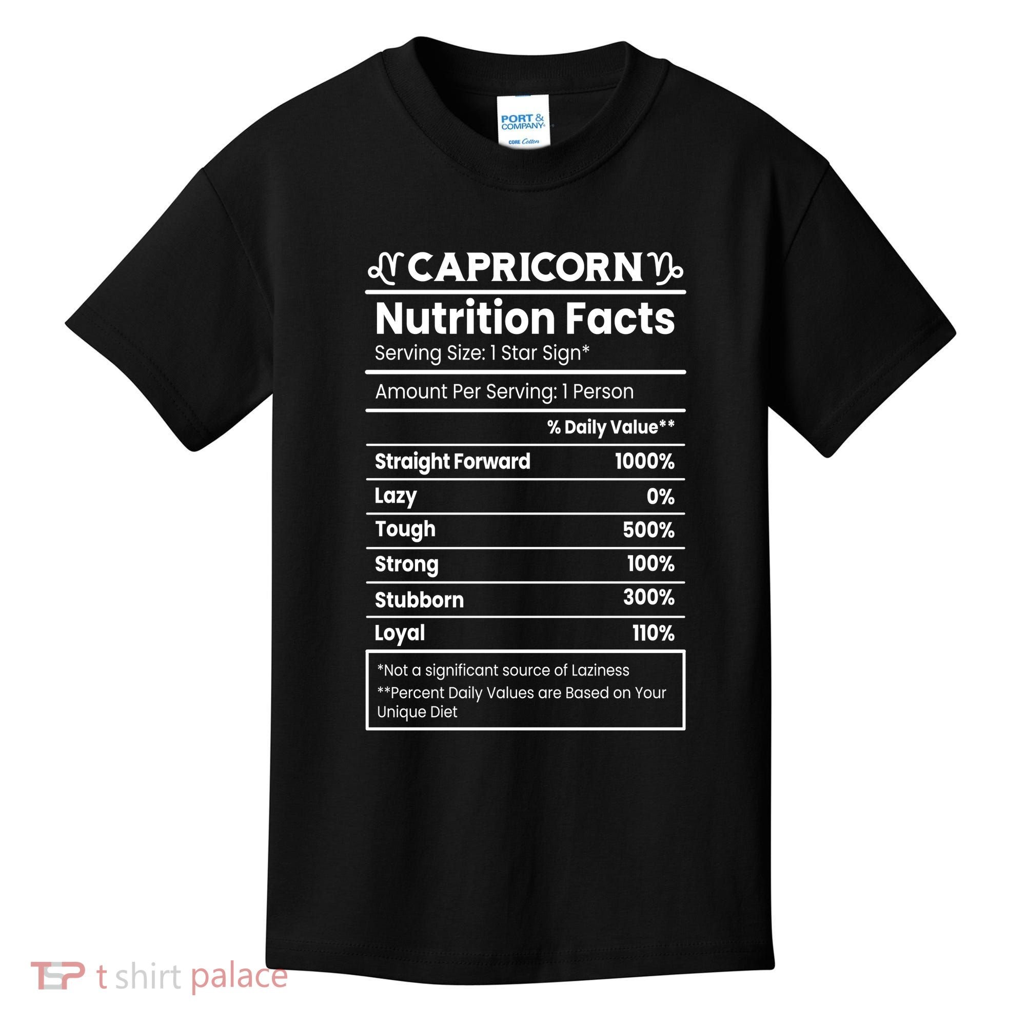 Capricorn Nutrition Facts Kids T-Shirt