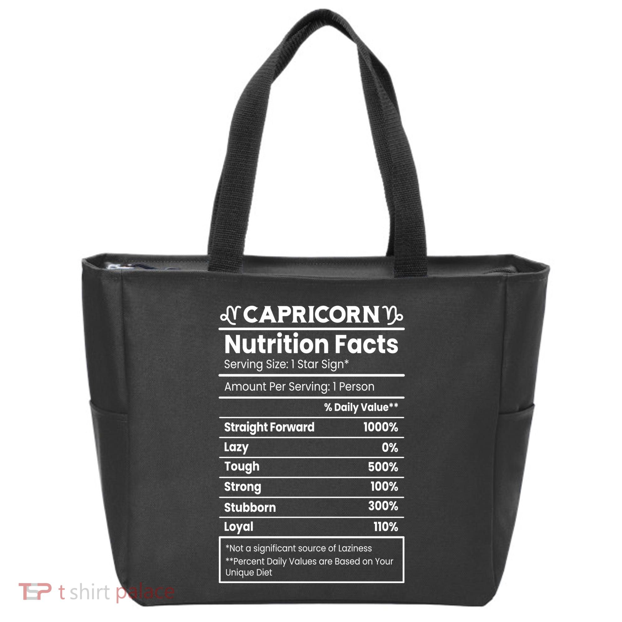 Capricorn Nutrition Facts Tote Bag