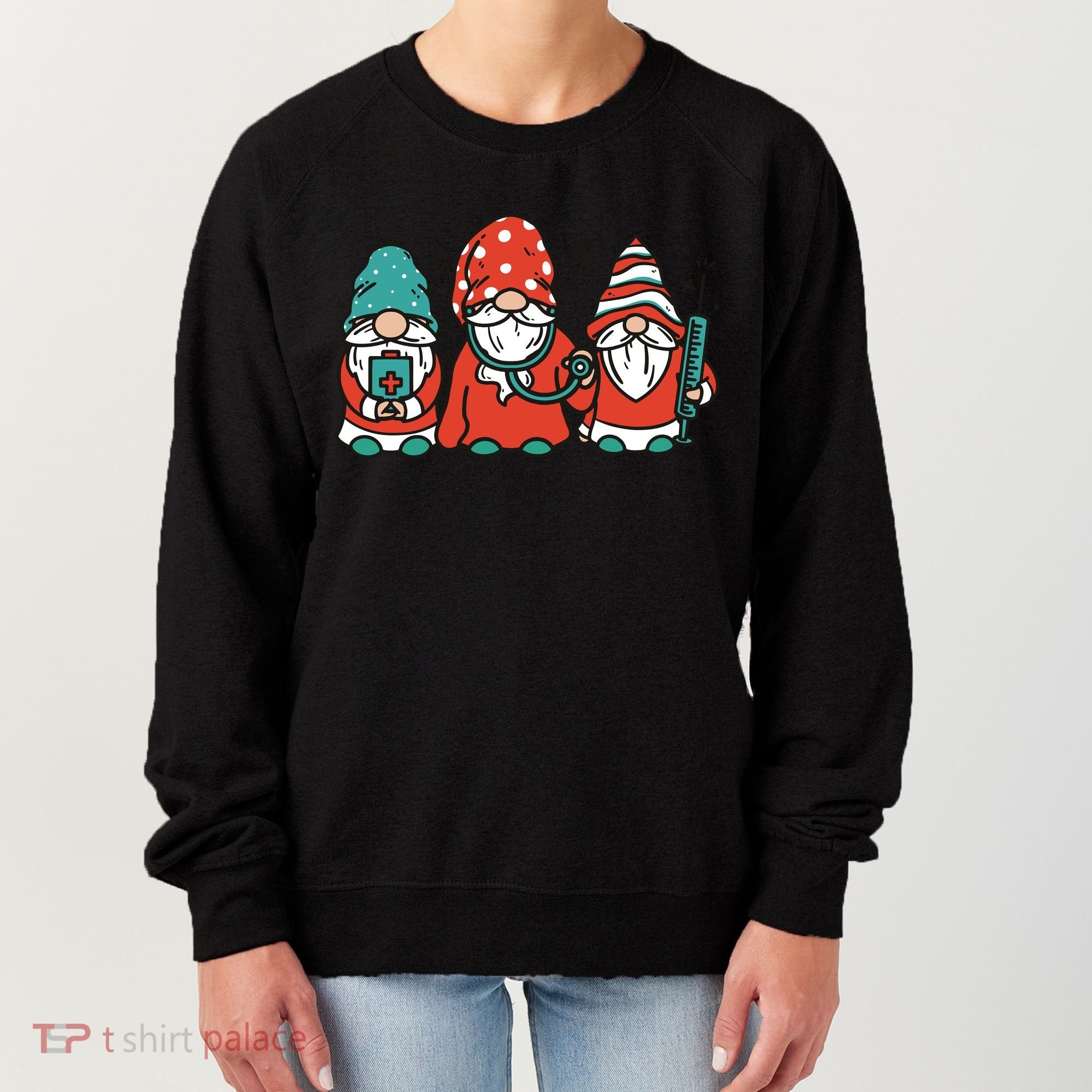 Christmas Nurse Gnomes Holiday Women's Sweatshirt