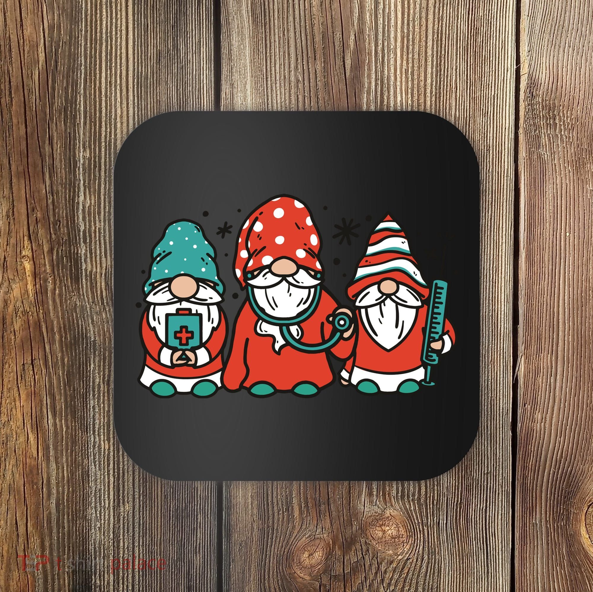 Christmas Nurse Gnomes Holiday Coaster