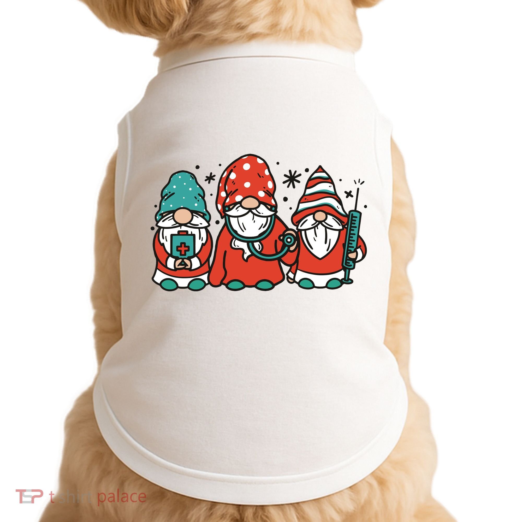 Christmas Nurse Gnomes Holiday Doggie Tank