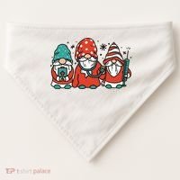 Christmas Nurse Gnomes Holiday USA-Made Doggie Bandana thumb 0