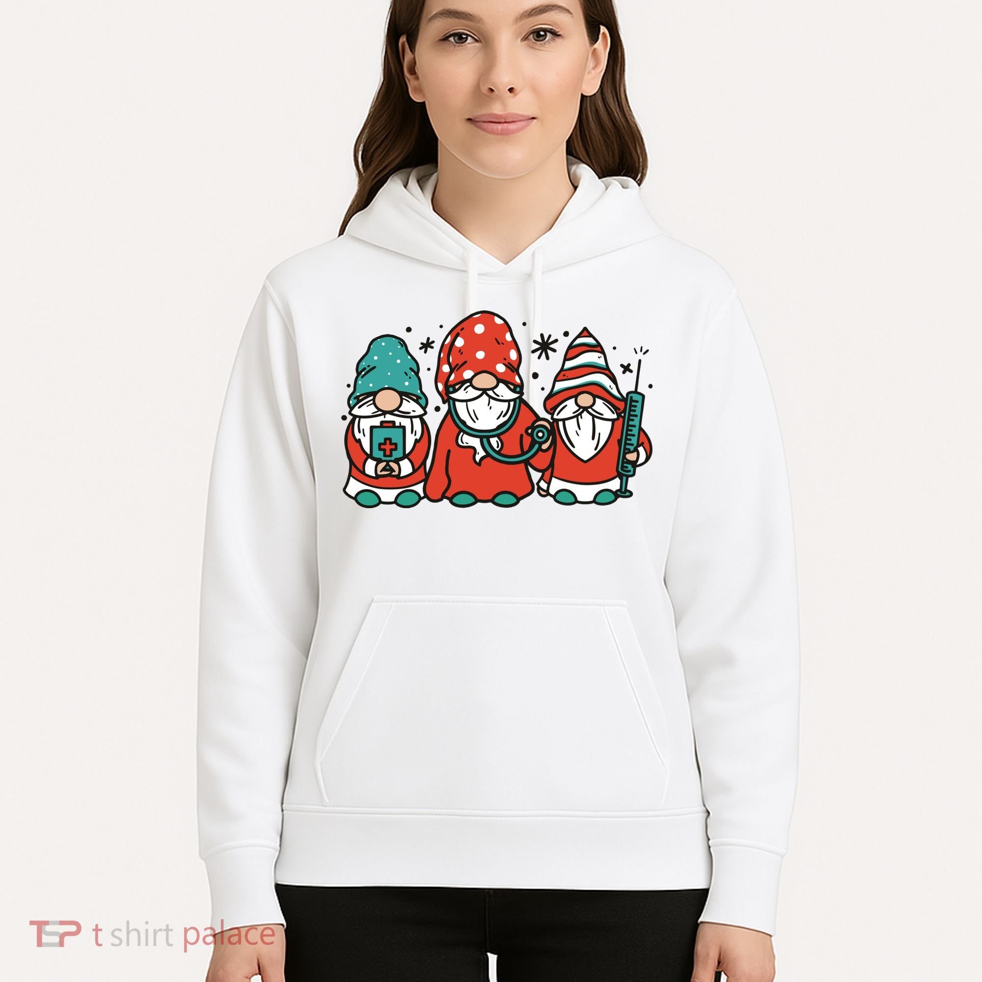 Christmas Nurse Gnomes Holiday Hoodie