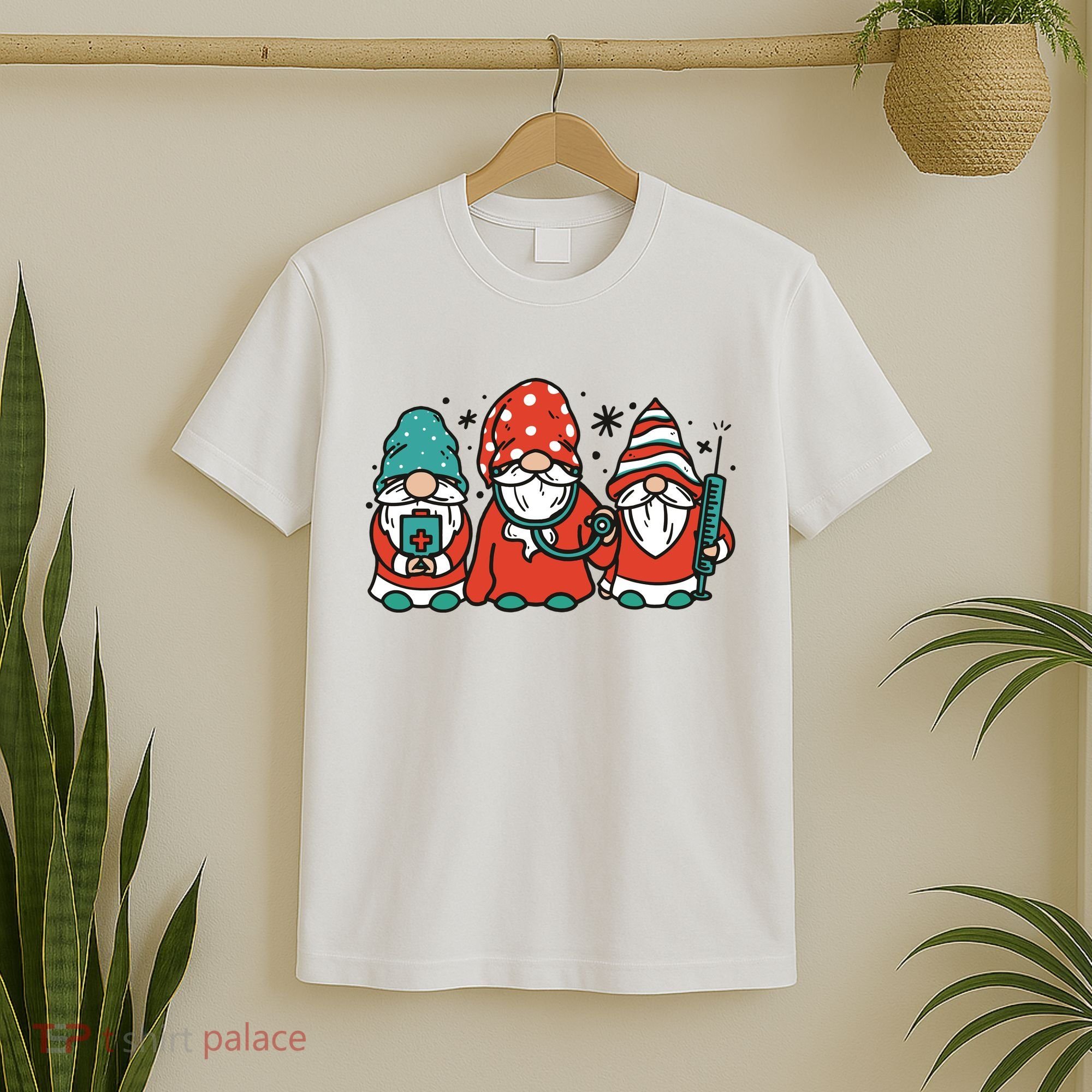 Christmas Nurse Gnomes Holiday T-Shirt