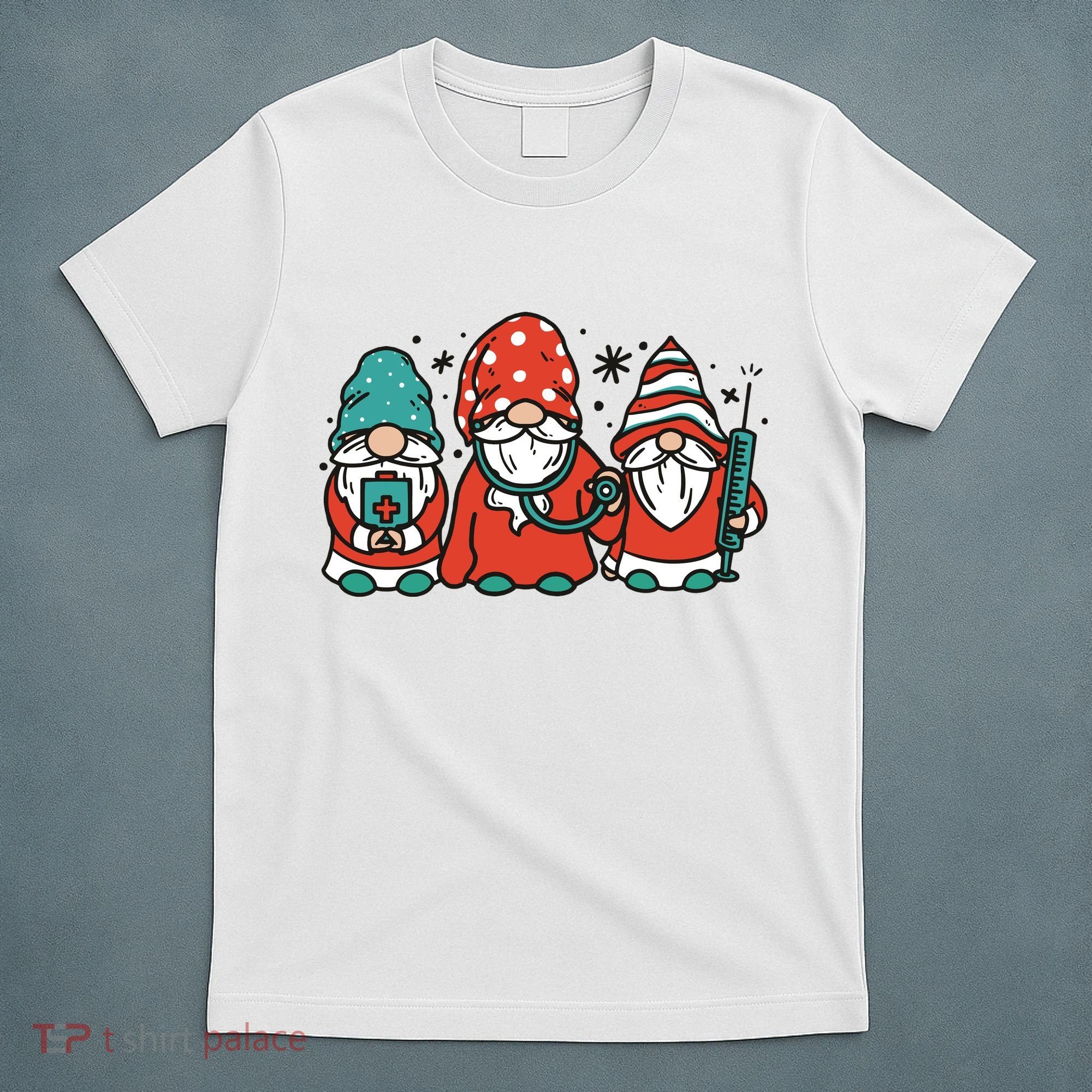 Christmas Nurse Gnomes Holiday T-Shirt