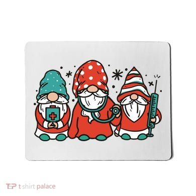 Christmas Nurse Gnomes Holiday Mousepad