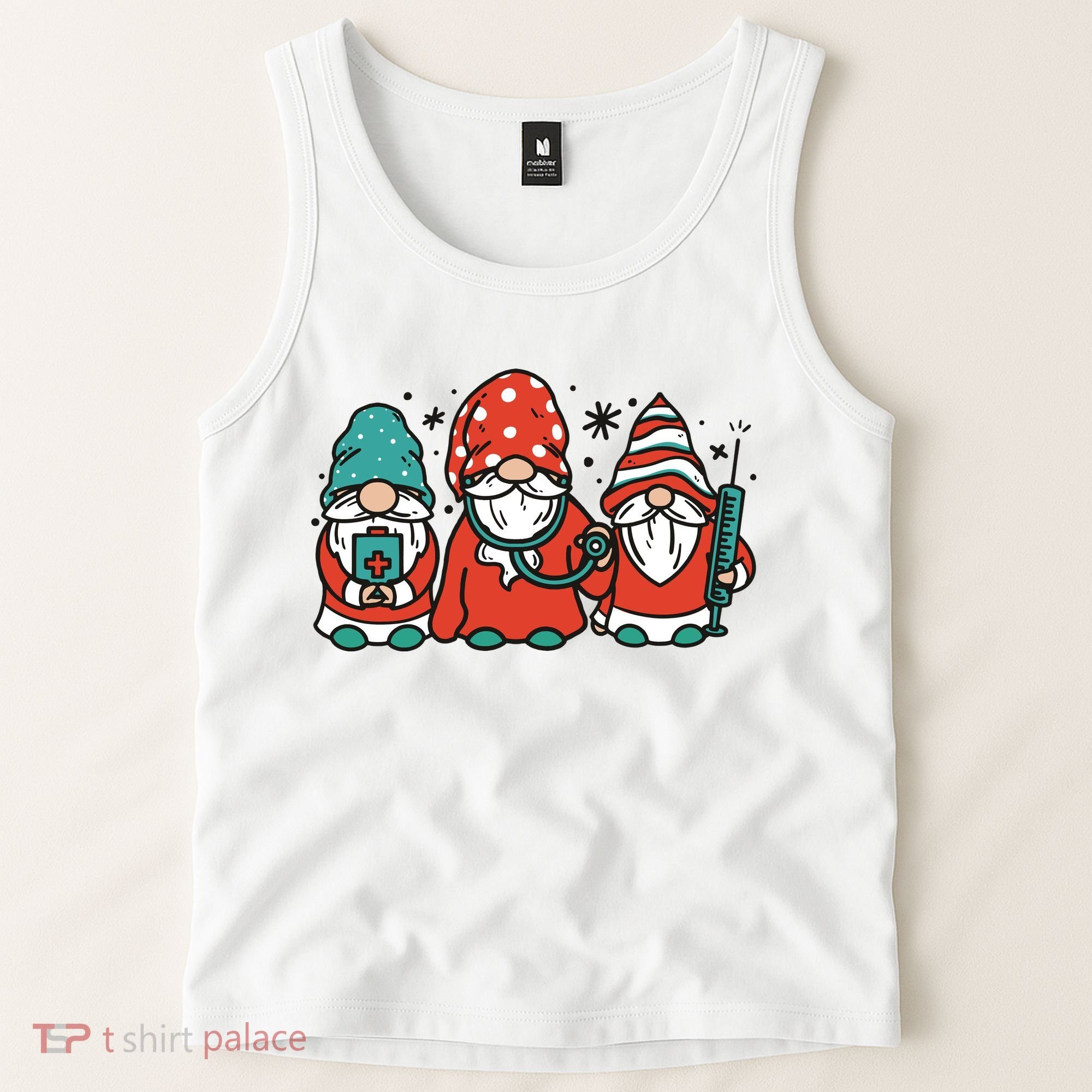 Christmas Nurse Gnomes Holiday Tank Top