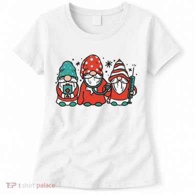 Christmas Nurse Gnomes Holiday Women's T-Shirt