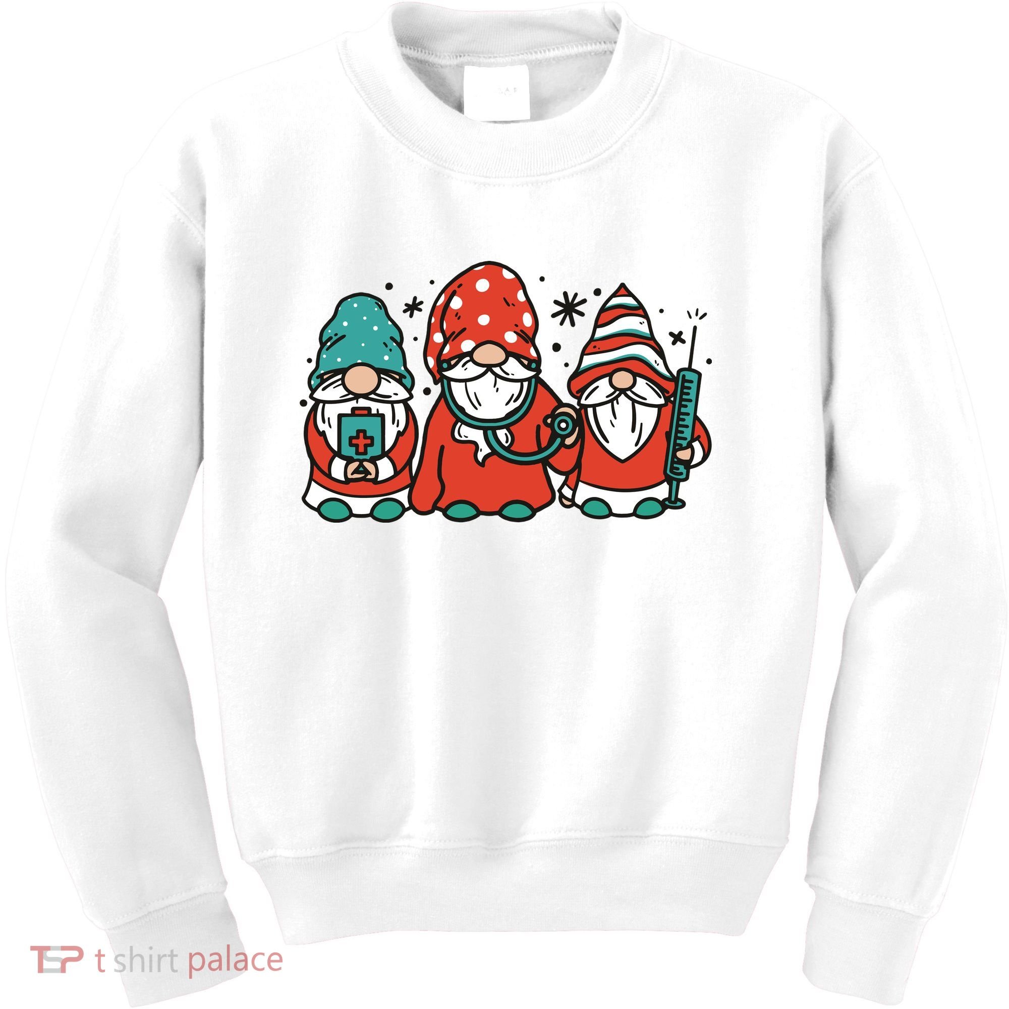 Christmas Nurse Gnomes Holiday Kids Sweatshirt