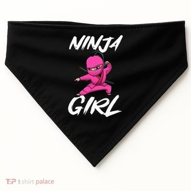 Cool Ninja Girl Art For Ninja Training Warrior USA-Made Doggie Bandana