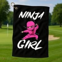 Cool Ninja Girl Art For Ninja Training Warrior Golf Towel thumb 1