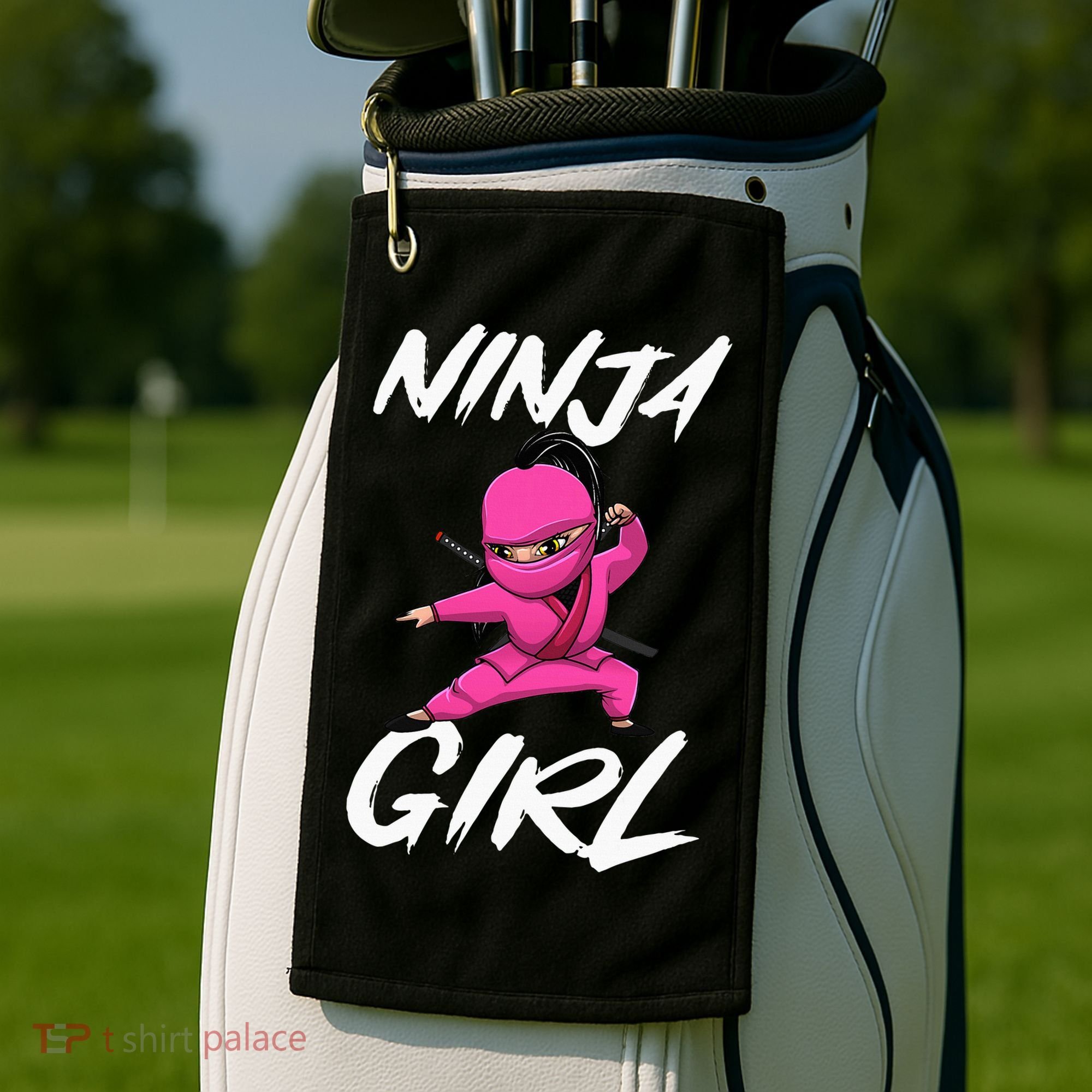 Cool Ninja Girl Art For Ninja Training Warrior Golf Towel
