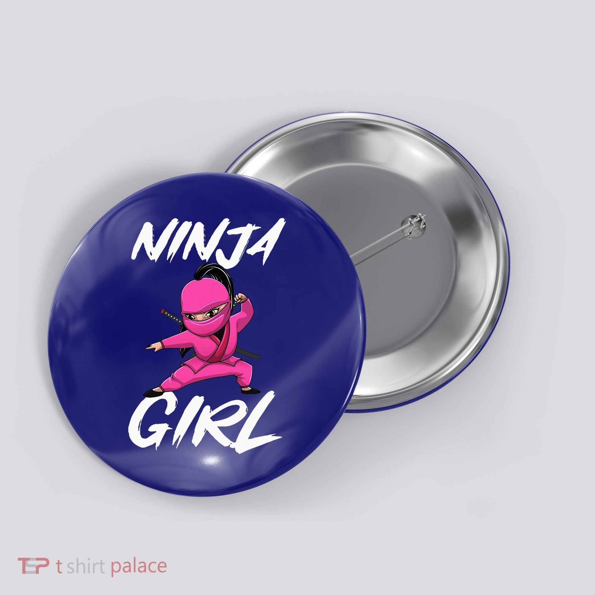 Cool Ninja Girl Art For Ninja Training Warrior Button