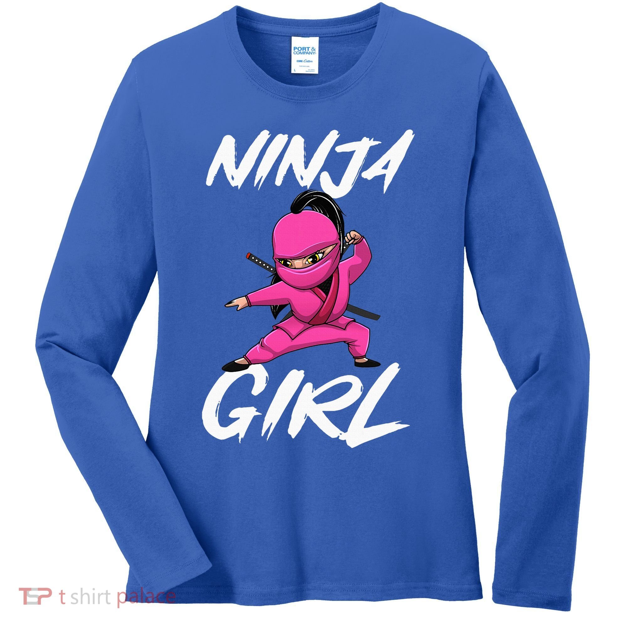 Cool Ninja Girl Art For Ninja Training Warrior Women's Long Sleeve Shirt