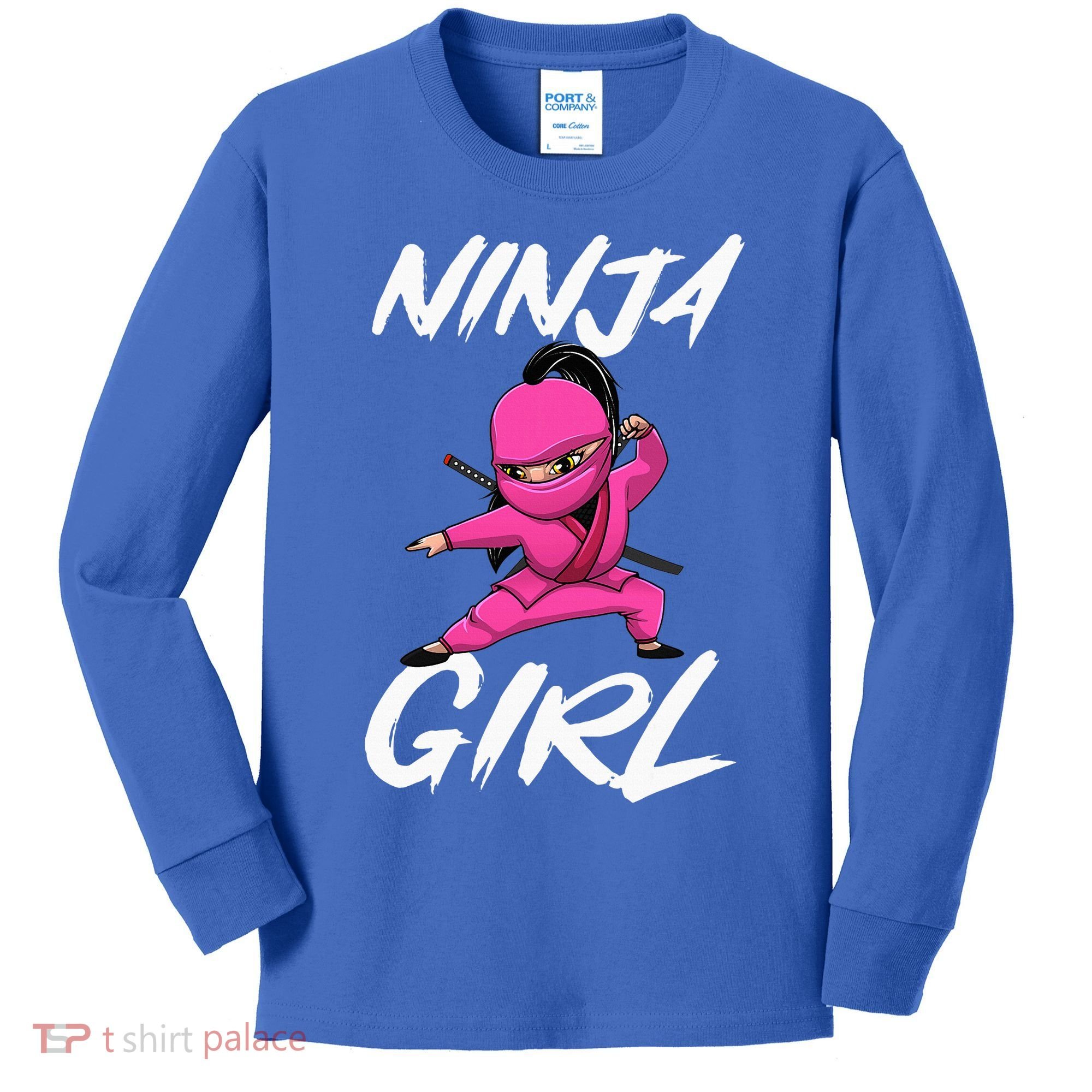 Cool Ninja Girl Art For Ninja Training Warrior Kids Long Sleeve Shirt