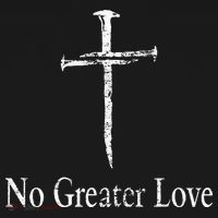 Christian No Greater Love Distressed Cross Easter T-Shirt thumb 7