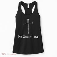 Christian No Greater Love Distressed Cross Easter Women's Tank Top thumb 0