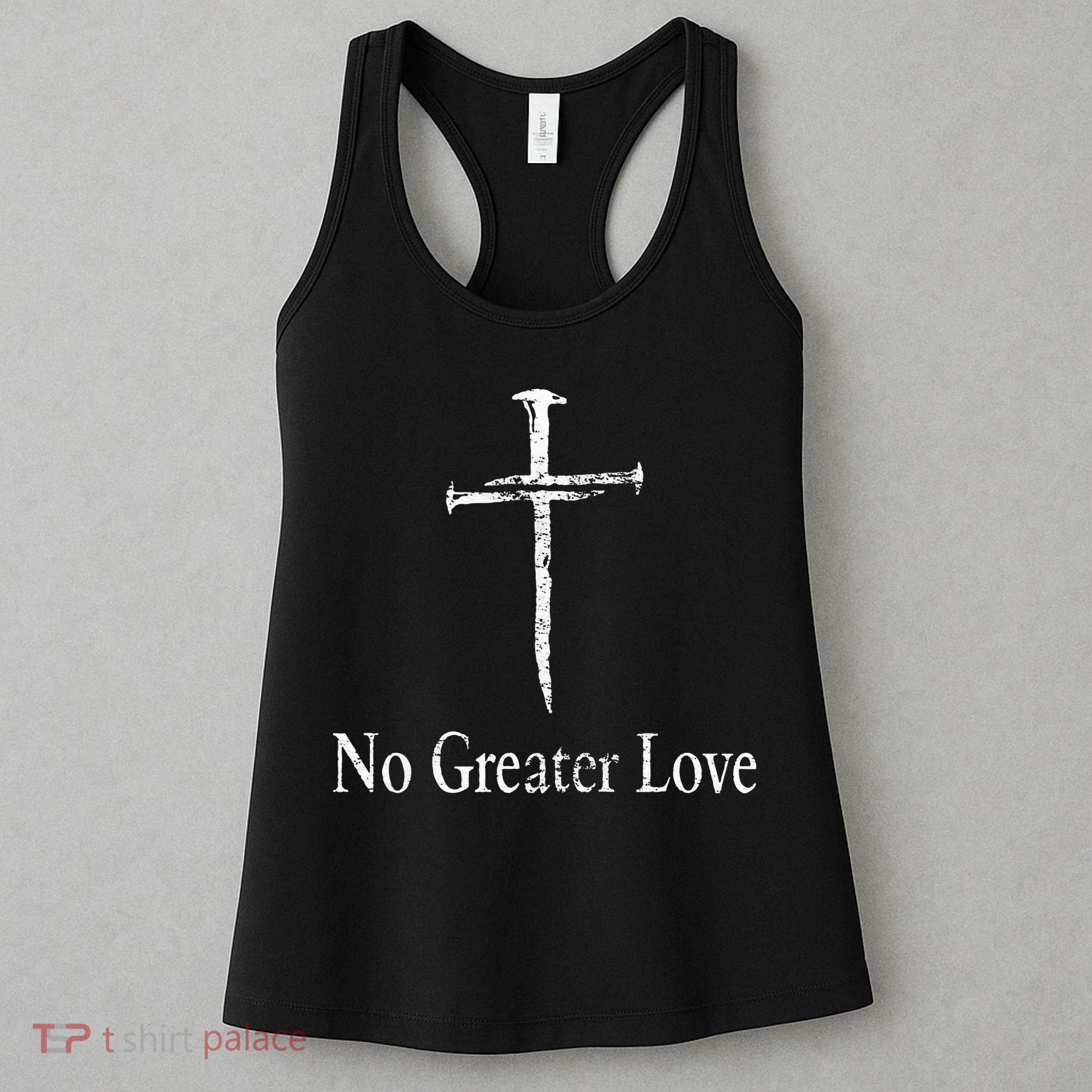 Christian No Greater Love Distressed Cross Easter Women's Tank Top