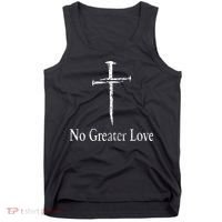 Christian No Greater Love Distressed Cross Easter Tank Top thumb 0
