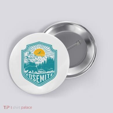 California Nature Hiking Outdoors Gift Yosemite National Park Button