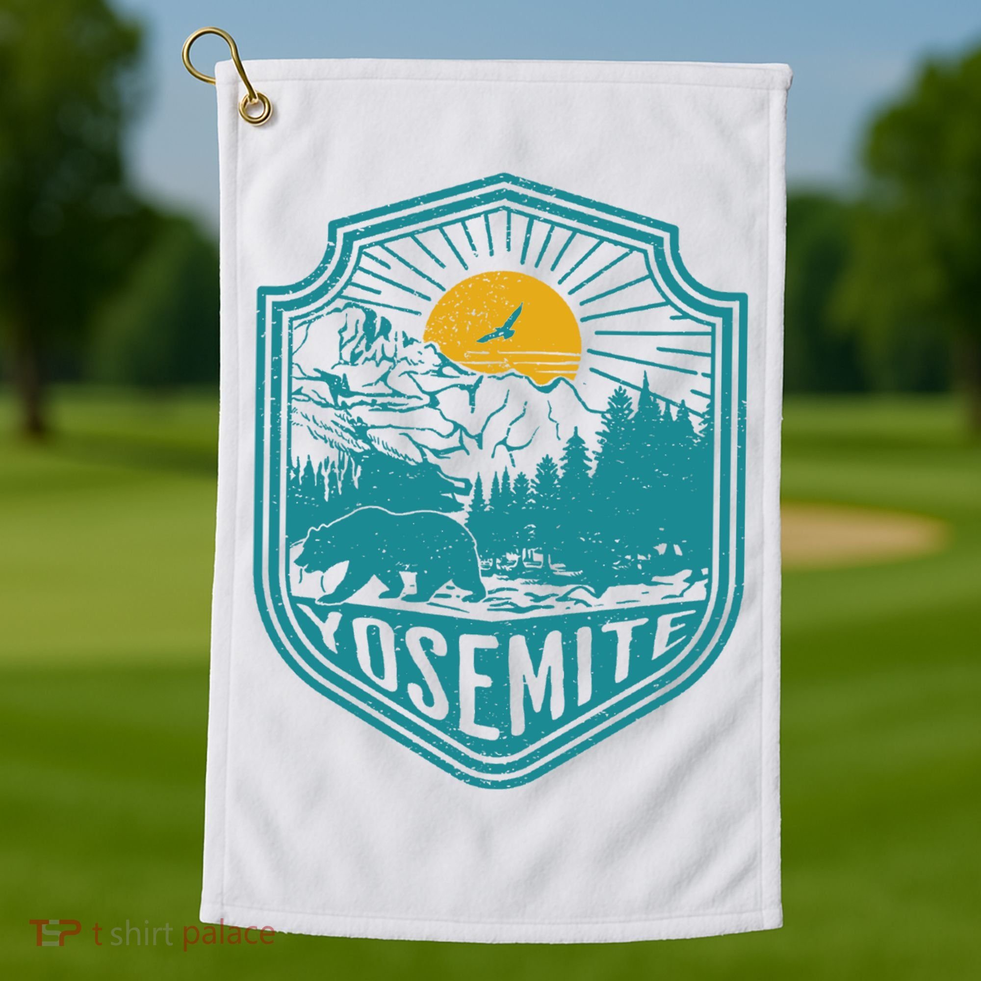 California Nature Hiking Outdoors Gift Yosemite National Park Golf Towel