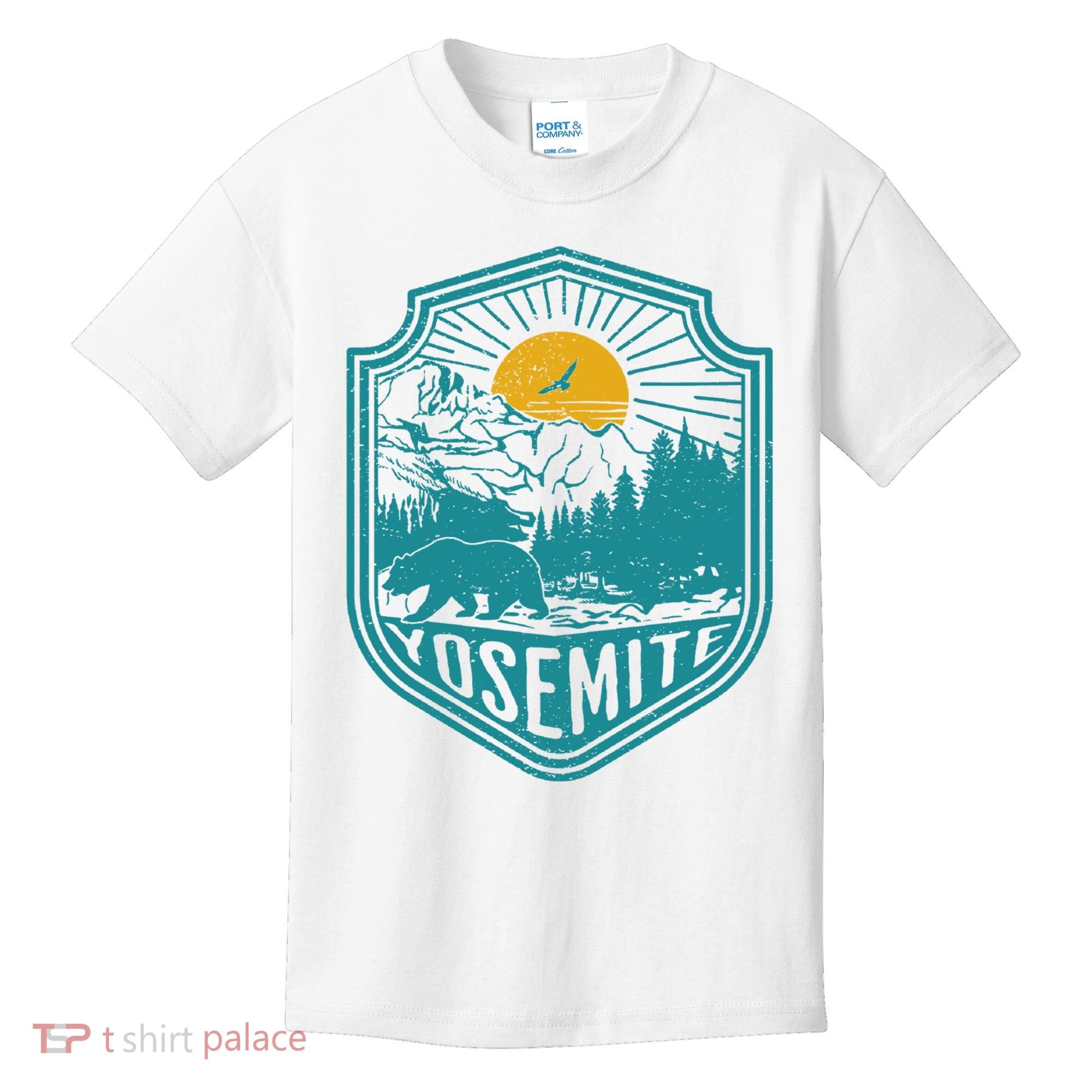 California Nature Hiking Outdoors Gift Yosemite National Park Kids T-Shirt