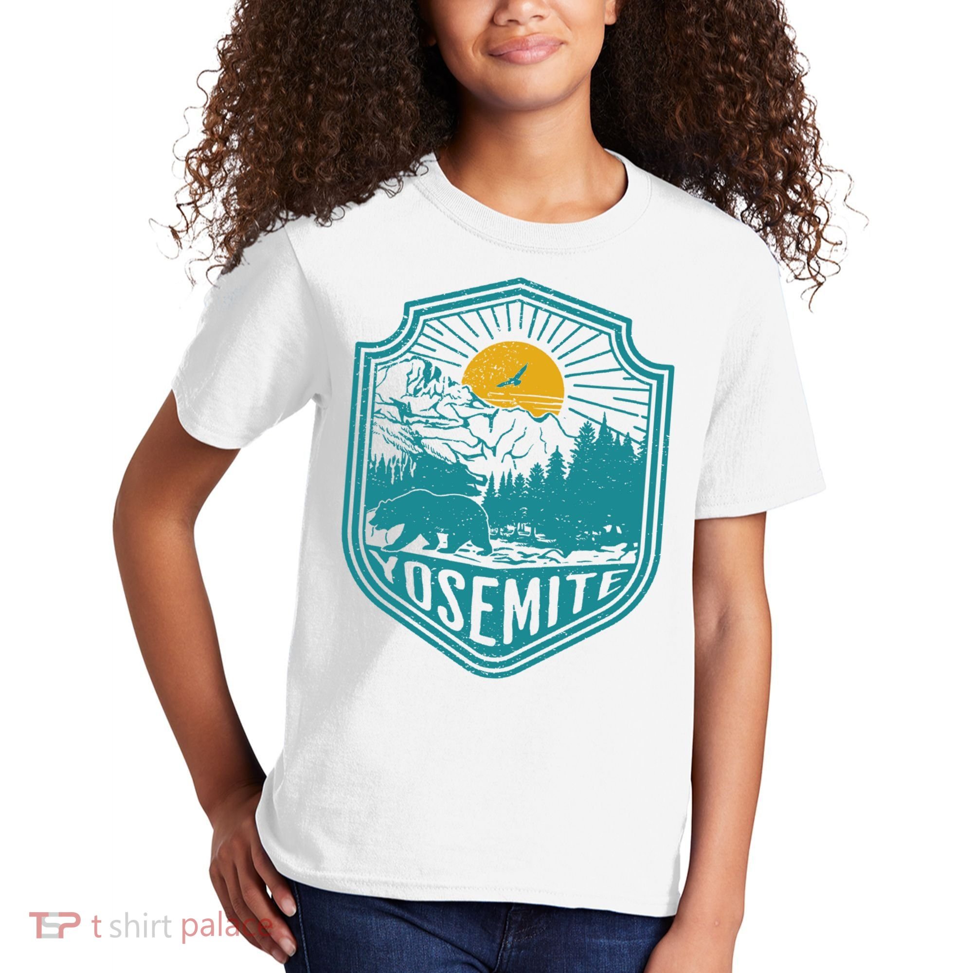 California Nature Hiking Outdoors Gift Yosemite National Park Kids T-Shirt
