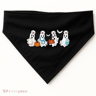 Cute Nurse Halloween Ghost USA-Made Doggie Bandana