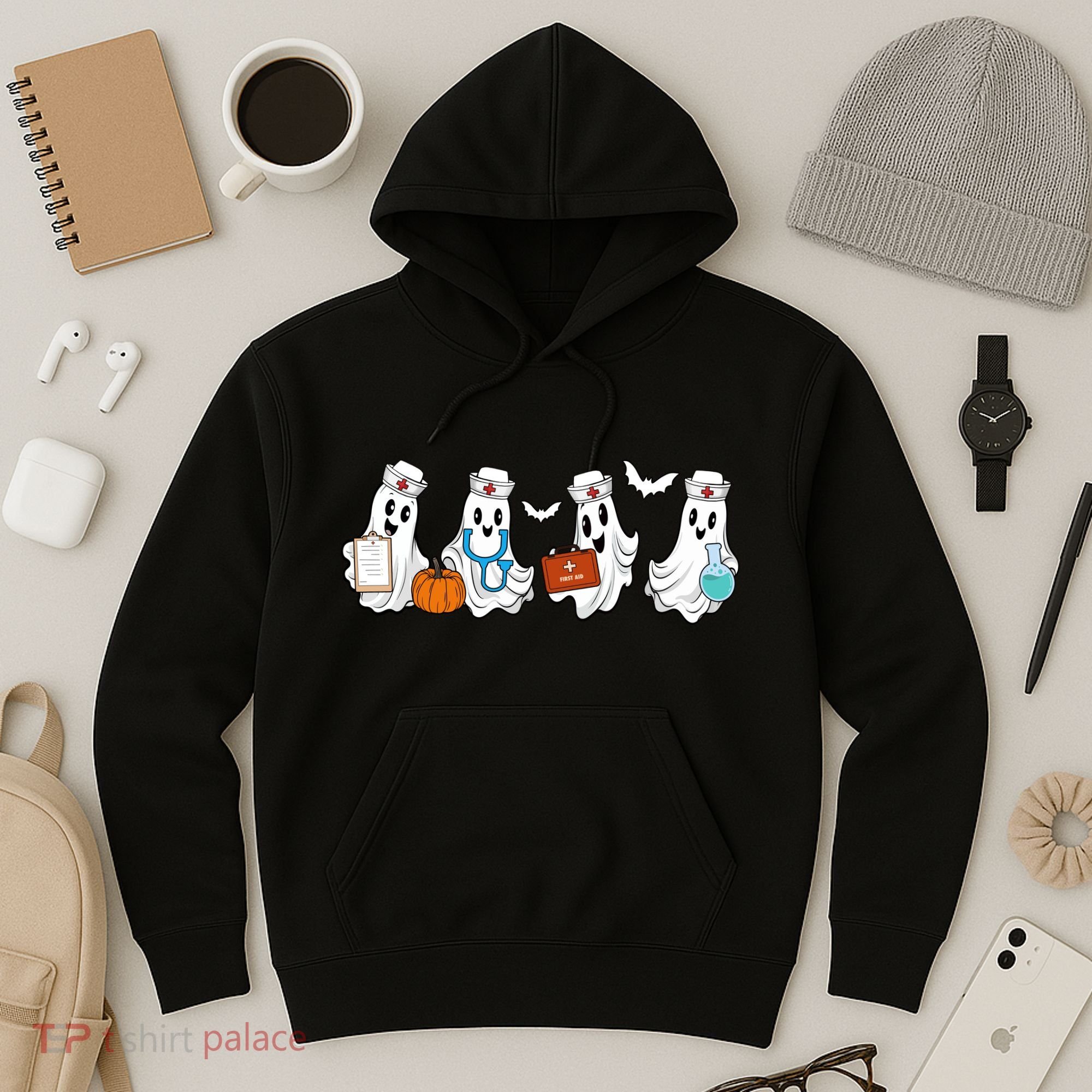 Cute Nurse Halloween Ghost Hoodie