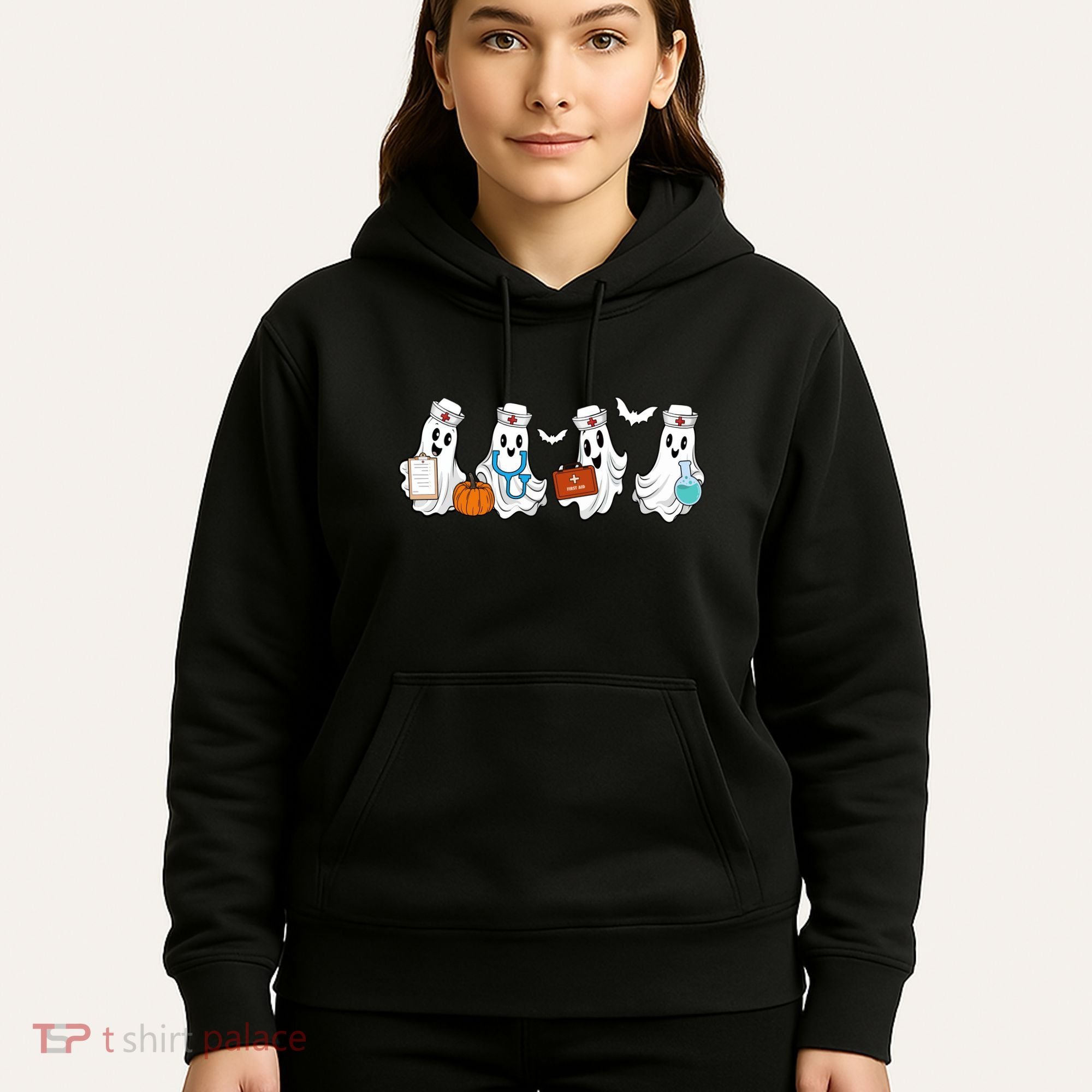 Cute Nurse Halloween Ghost Hoodie