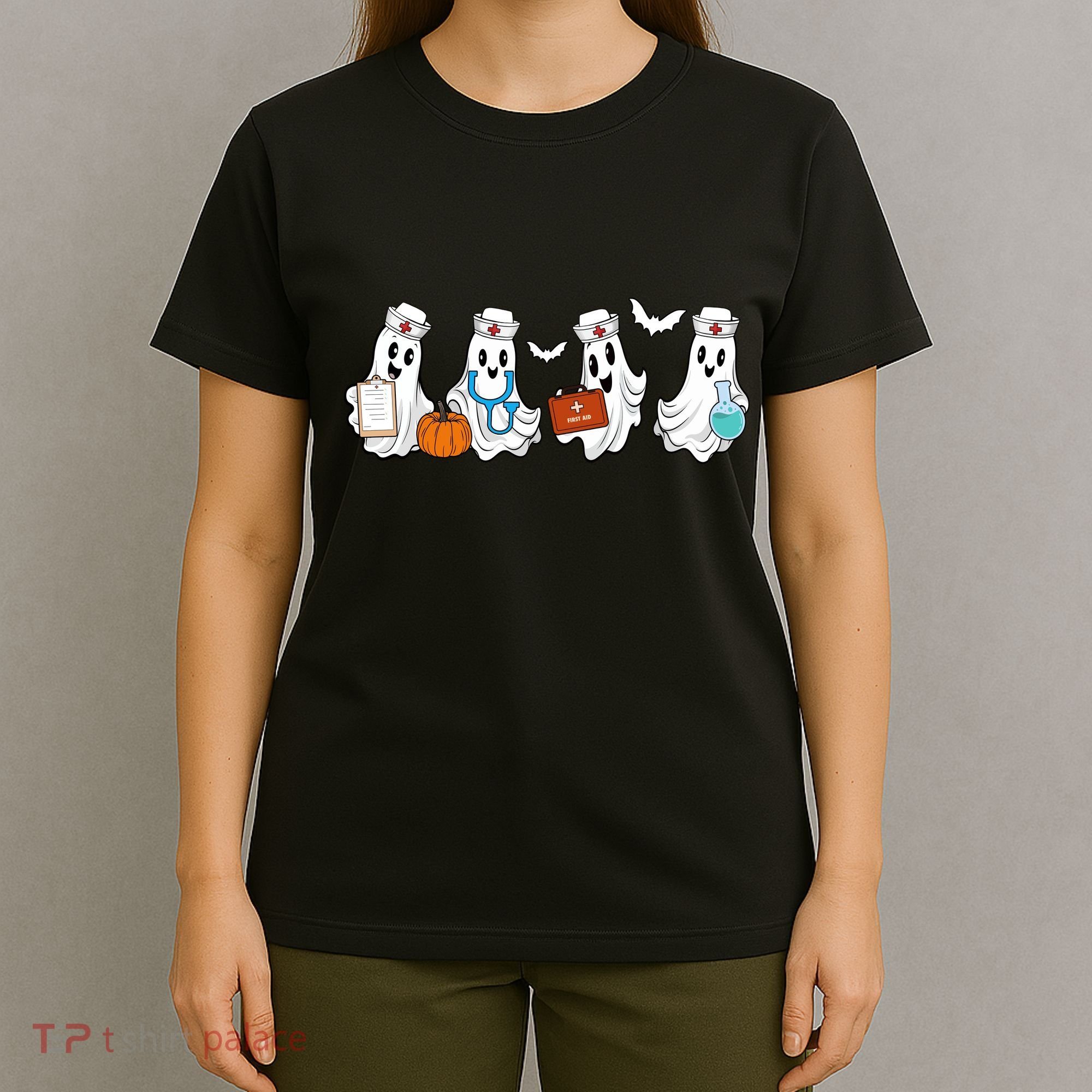 Cute Nurse Halloween Ghost T-Shirt