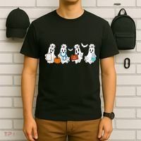 Cute Nurse Halloween Ghost T-Shirt thumb 6