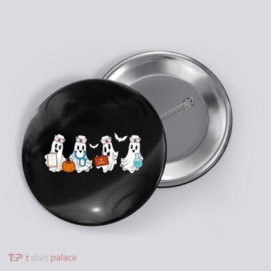 Cute Nurse Halloween Ghost Button