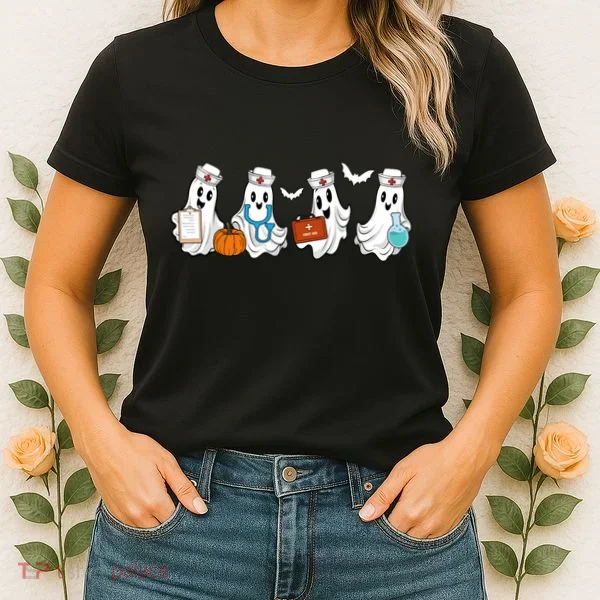 Cute Nurse Halloween Ghost Women's T-Shirt