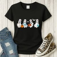Cute Nurse Halloween Ghost Women's T-Shirt thumb 3