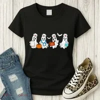 Cute Nurse Halloween Ghost Women's T-Shirt thumb 3