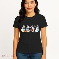 Cute Nurse Halloween Ghost Women's T-Shirt thumb 4