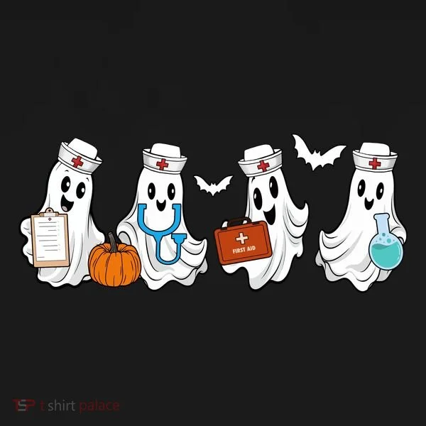 Cute Nurse Halloween Ghost Women's T-Shirt